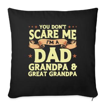 Fête des pères Grand-père Grand-père Arrière-grand-père - Housse de coussin décorative 45 x 45 cm - noir - Devant