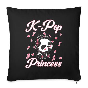 Panda K-Pop Panda South Korea - Sofa pillowcase 17,3'' x 17,3'' (45 x 45 cm) - black - Front