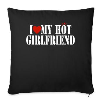 J’aime ma chemise de petite amie chaude I Heart My GF - Housse de coussin décorative 45 x 45 cm - noir - Devant