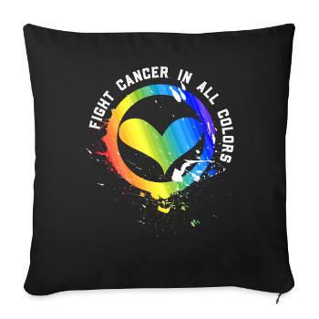 Cancer Sucks In Every Color Fighter Fight Support - Sofa pillowcase 17,3'' x 17,3'' (45 x 45 cm) - black - Front