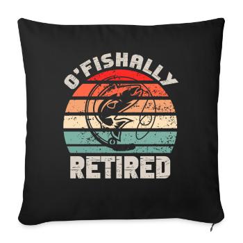 O'fishally retired - Sofa pillowcase 17,3'' x 17,3'' (45 x 45 cm) - black - Front