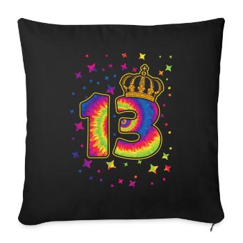 Tie-dye 13. Geburtstagsfeier 13 Jahre Alter - Sofakissenbezug 45 x 45 cm - Schwarz - Vorne