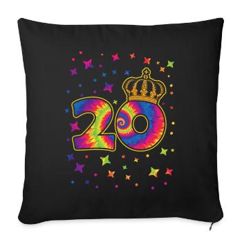 Tie-dye 20. Geburtstagsfeier 20 Jahre Alter - Sofakissenbezug 45 x 45 cm - Schwarz - Vorne