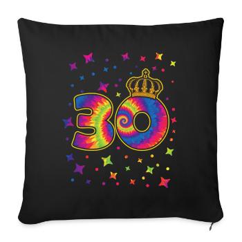 Tie-dye 30. Geburtstag Party 30 Jahre Alter - Sofakissenbezug 45 x 45 cm - Schwarz - Vorne
