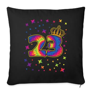 Tie-dye 23rd Birthday Party 23 Years Old Celebrant - Sofakissenbezug 45 x 45 cm - Schwarz - Vorne