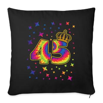 Tie-dye 45. Geburtstagsfeier 45 Jahre Alter - Sofakissenbezug 45 x 45 cm - Schwarz - Vorne