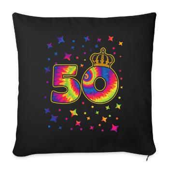 Tie-dye 50. Geburtstagsfeier 50 Jahre Alter - Sofakissenbezug 45 x 45 cm - Schwarz - Vorne