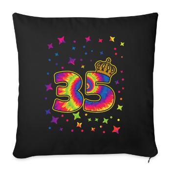 Tie-dye 45. Geburtstagsfeier 45 Jahre Alter - Sofakissenbezug 45 x 45 cm - Schwarz - Vorne