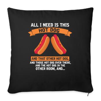 Day and Night Hot Dog Food Gift FastFood - Sofa pillowcase 17,3'' x 17,3'' (45 x 45 cm) - black - Front