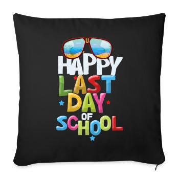 Bonne dernière journée des élèves et des enseignants - Housse de coussin décorative 45 x 45 cm - noir - Devant
