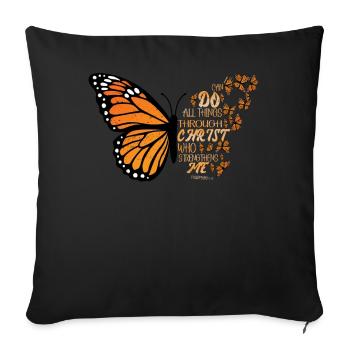 I Can Do All Things Through Christ Strengthens - Sofa pillowcase 17,3'' x 17,3'' (45 x 45 cm) - black - Front