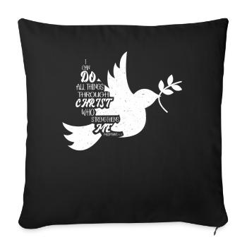I Can Do All Things Through Christ Strengthens - Sofa pillowcase 17,3'' x 17,3'' (45 x 45 cm) - black - Front