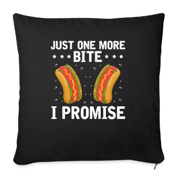 Hot Dog Love Hot Dog Saucisse Cadeau Ketchup - Housse de coussin décorative 45 x 45 cm - noir - Devant