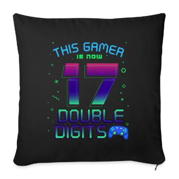 Ce joueur est maintenant 17 à deux chiffres 17. - Housse de coussin décorative 45 x 45 cm - noir - Devant