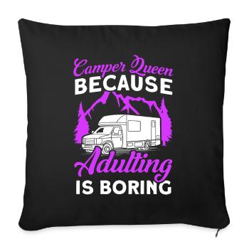 Camping camping en plein air Camping Camping - Housse de coussin décorative 45 x 45 cm - noir - Devant