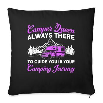 Camping camping en plein air Camping Camping - Housse de coussin décorative 45 x 45 cm - noir - Devant