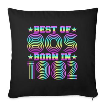 Best of the 80s Born in 1982 Vintage - Sofa pillowcase 17,3'' x 17,3'' (45 x 45 cm) - black - Front