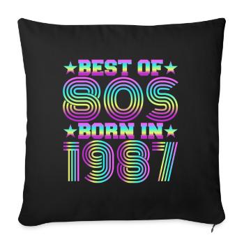 Best of the 80s Born in 1987 Vintage - Sofa pillowcase 17,3'' x 17,3'' (45 x 45 cm) - black - Front