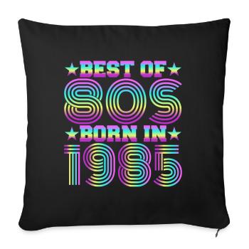 Le meilleur des années 80 Né en 1985 Vintage - Housse de coussin décorative 45 x 45 cm - noir - Devant