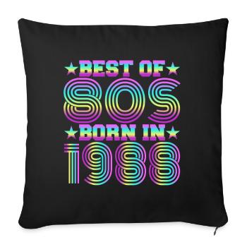 Best of the 80s Born in 1988 Vintage - Sofa pillowcase 17,3'' x 17,3'' (45 x 45 cm) - black - Front