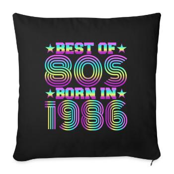 Best of the 80s Born in 1986 Vintage - Sofa pillowcase 17,3'' x 17,3'' (45 x 45 cm) - black - Front