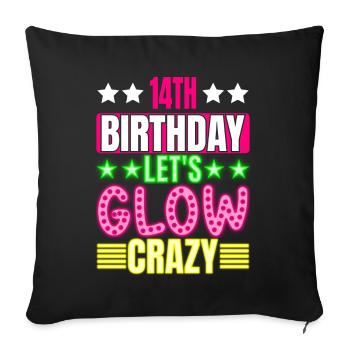 Sweet 14 Let's Glow Crazy Colorful - Housse de coussin décorative 45 x 45 cm - noir - Devant