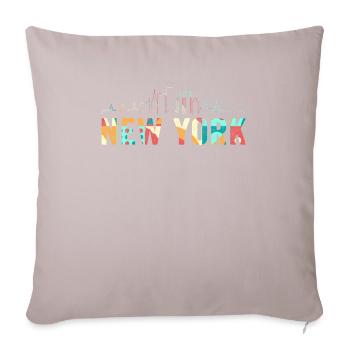 New York Skyline Heartbeat Statue of Liberty - Sofa pillowcase 17,3'' x 17,3'' (45 x 45 cm) - light taupe - Front