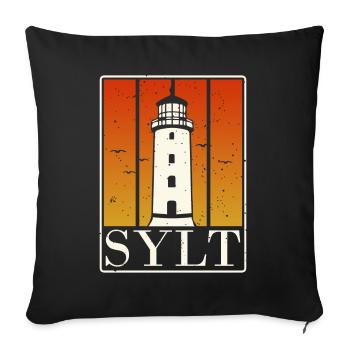 I Love Sylt My Island To Relax Möwe In - Sofa pillowcase 17,3'' x 17,3'' (45 x 45 cm) - black - Front