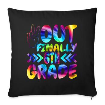 Out Enfin les élèves de 6e primaire - Housse de coussin décorative 45 x 45 cm - noir - Devant