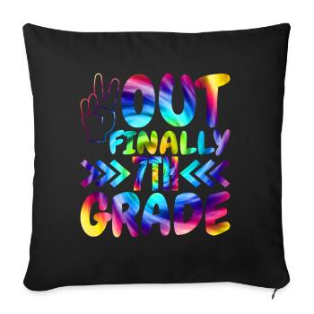 Out Enfin les élèves de 7e primaire - Housse de coussin décorative 45 x 45 cm - noir - Devant