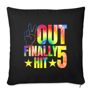 Enfin la célébration du 5e anniversaire de l'enfant de 5 ans - Housse de coussin décorative 45 x 45 cm - noir - Devant