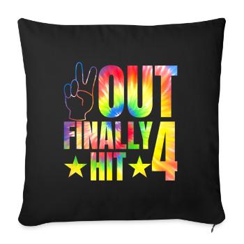 Out Enfin Hit 4 Year Old Célébrant 4e - Housse de coussin décorative 45 x 45 cm - noir - Devant