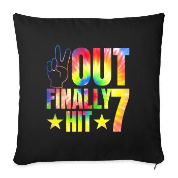 Enfin atteint le 7e anniversaire du célébrant de 7 ans - Housse de coussin décorative 45 x 45 cm - noir - Devant