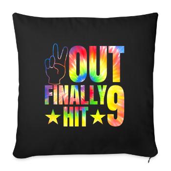 Enfin frappé le 9e anniversaire du célébrant de 9 ans - Housse de coussin décorative 45 x 45 cm - noir - Devant