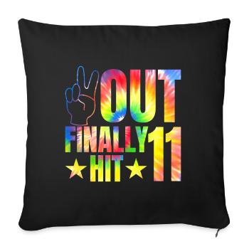 Enfin frappé le célébrant de 11 ans 11. - Housse de coussin décorative 45 x 45 cm - noir - Devant
