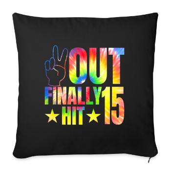 Enfin frappé le célébrant de 15 ans 15. - Housse de coussin décorative 45 x 45 cm - noir - Devant