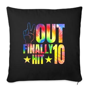 Enfin, le célébrant de 10 ans a frappé 10. - Housse de coussin décorative 45 x 45 cm - noir - Devant