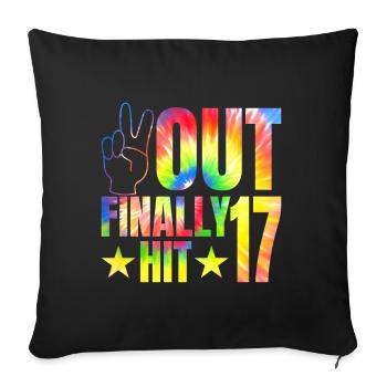 Finally hit 17 years old Promirant 17. - Sofa pillowcase 17,3'' x 17,3'' (45 x 45 cm) - black - Front