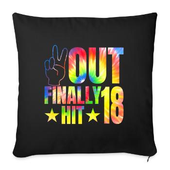 Enfin frappé le célébrant de 18 ans 18. - Housse de coussin décorative 45 x 45 cm - noir - Devant