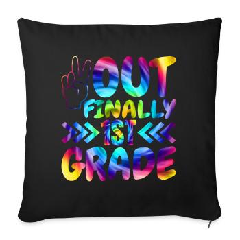 Peace Out Enfin les élèves de 1ère année du primaire - Housse de coussin décorative 45 x 45 cm - noir - Devant