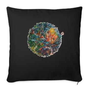 Save Planet Protect the Earth Warning Design - Sofa pillowcase 17,3'' x 17,3'' (45 x 45 cm) - black - Front