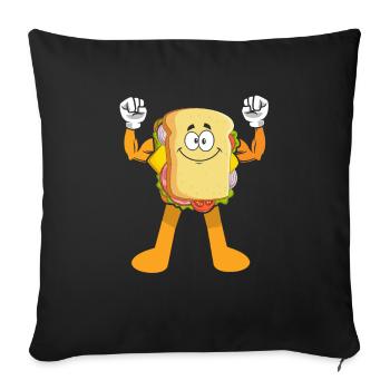 Sandwich Bodybuilding Fitness Gym Gift - Sofa pillowcase 17,3'' x 17,3'' (45 x 45 cm) - black - Front