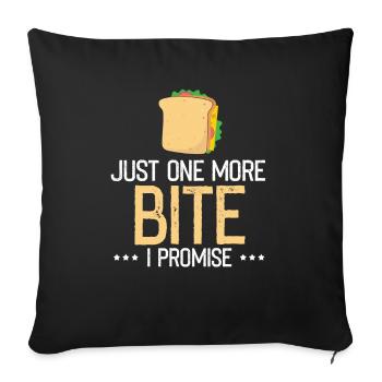 Nourriture Amour Sandwich Fromage Cadeau Ketchup - Housse de coussin décorative 45 x 45 cm - noir - Devant