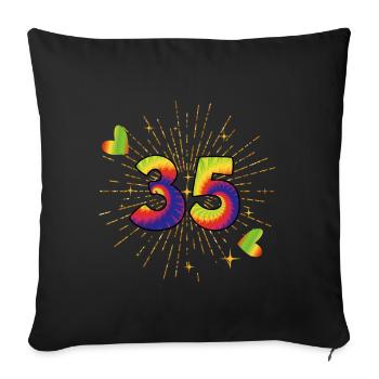 Tie-dye 35. Geburtstagsfeier 35 Jahre Alter - Sofakissenbezug 45 x 45 cm - Schwarz - Vorne