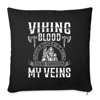 Le sang viking coule dans mes veines Us - Housse de coussin décorative 45 x 45 cm - noir - Devant