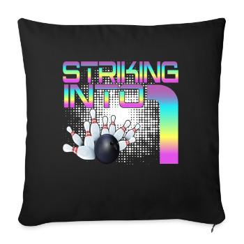 Hitting In 4 Bowling Bowlers 4th Birthday Party - Sofa pillowcase 17,3'' x 17,3'' (45 x 45 cm) - black - Front
