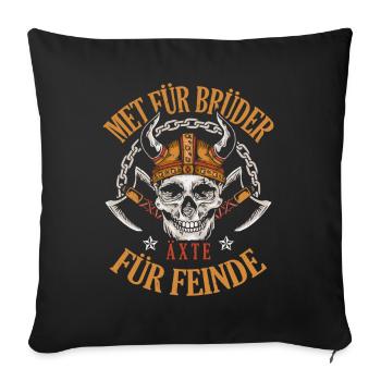 Met Für Bruder Äxte Für Feinde Viking Valkyrie Axt - Sofakissenbezug 45 x 45 cm - Schwarz - Vorne