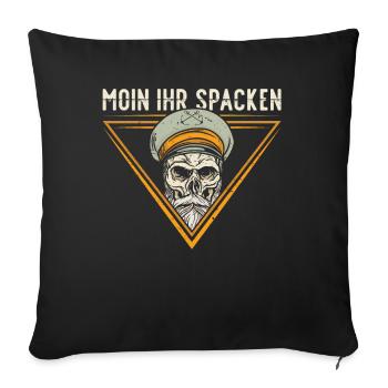 Moin ihr Spacken - Digga Spruch Meer Norddeutsch - Sofakissenbezug 45 x 45 cm - Schwarz - Vorne
