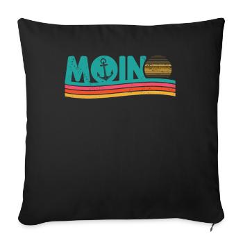 Moin ihr Spacken - Digga Spruch Meer Norddeutsch - Sofakissenbezug 45 x 45 cm - Schwarz - Vorne