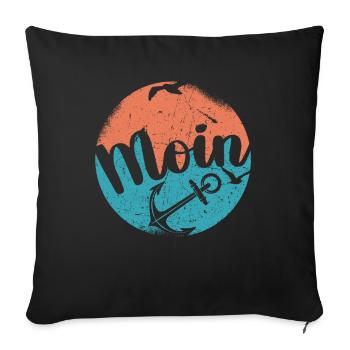 Moin ihr Spacken - Digga Spruch Meer Norddeutsch - Sofakissenbezug 45 x 45 cm - Schwarz - Vorne
